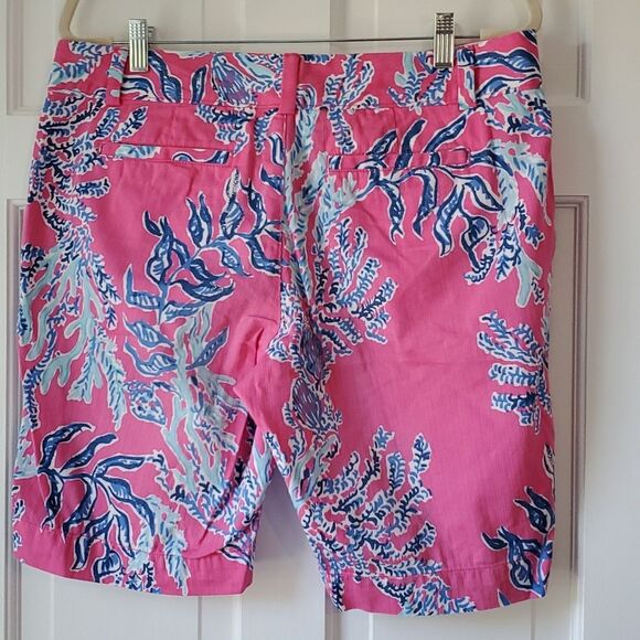 LILLY PULITZER SAMBA THE CHIPPER SHORT BERMUDA WOMEN PINK BLUE COTTONSIZE 10 - Picture 4 of 9